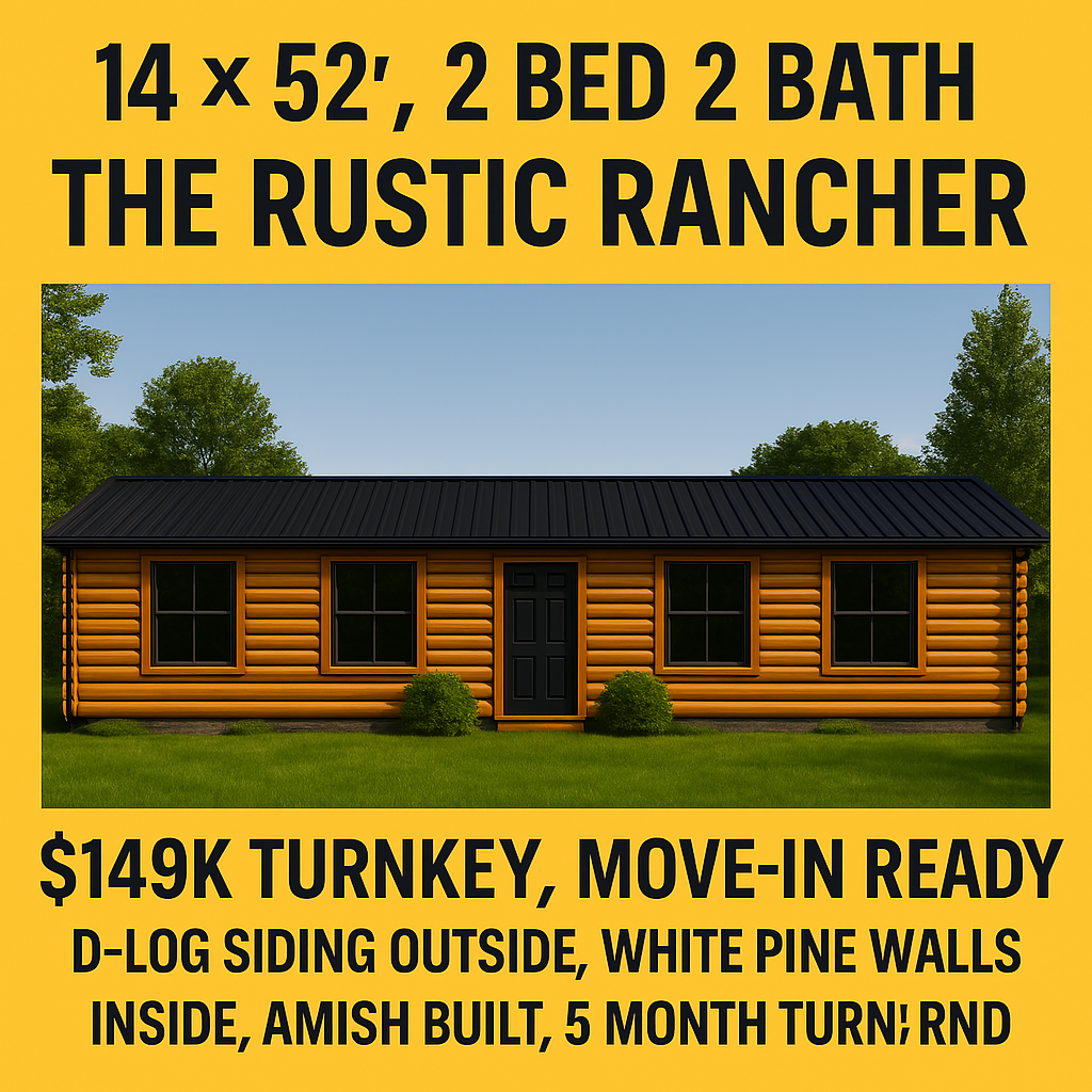 Rustic Rancher Cabin (Offered in 2 bed and 1 bath options)