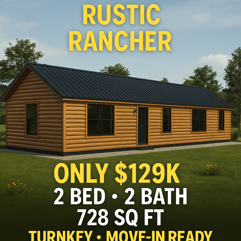 Rustic Rancher Cabin (Offered in 2 bed and 1 bath options)