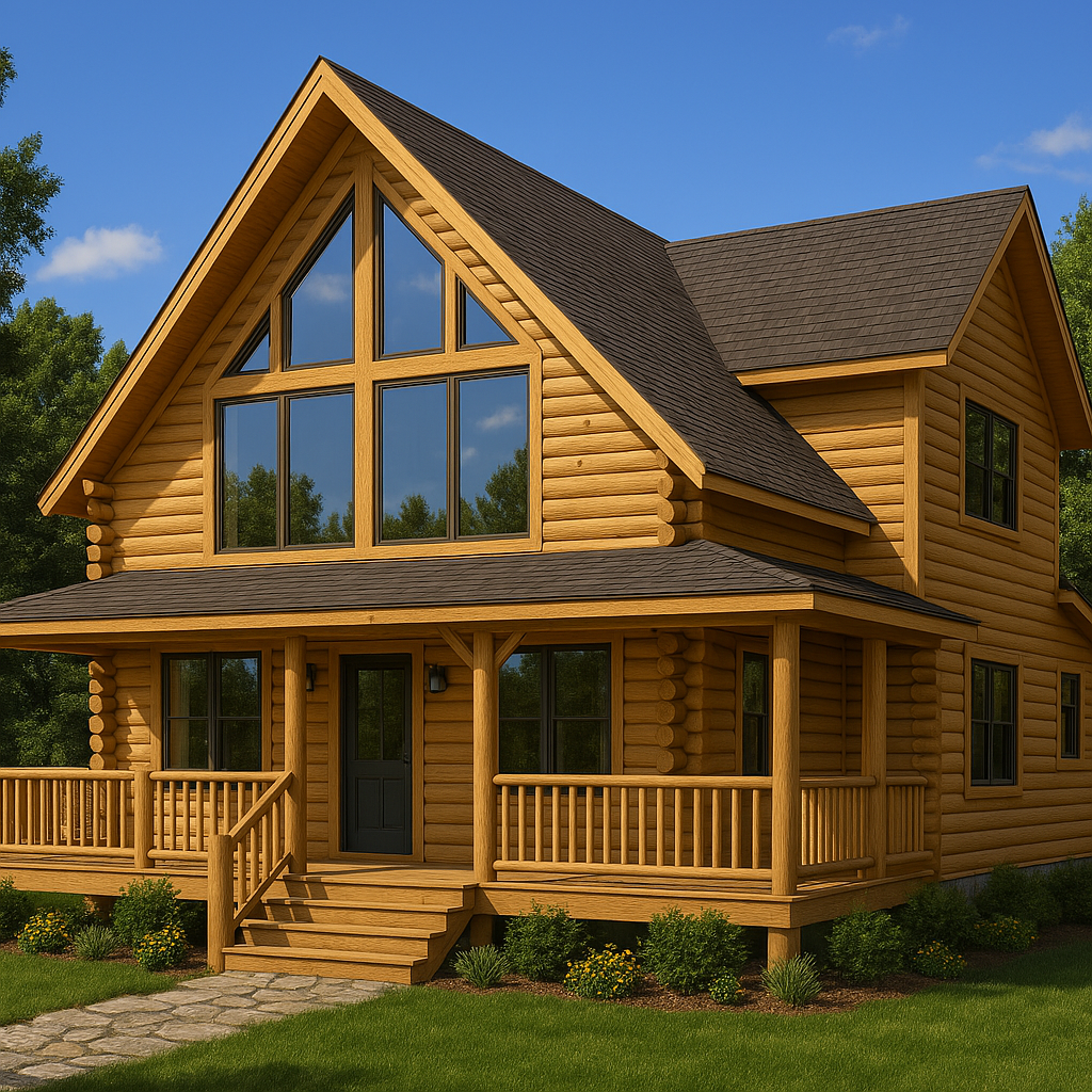 Daniel Boone Log Home Plan - Log Home Kit – Amish Built Cabins ...