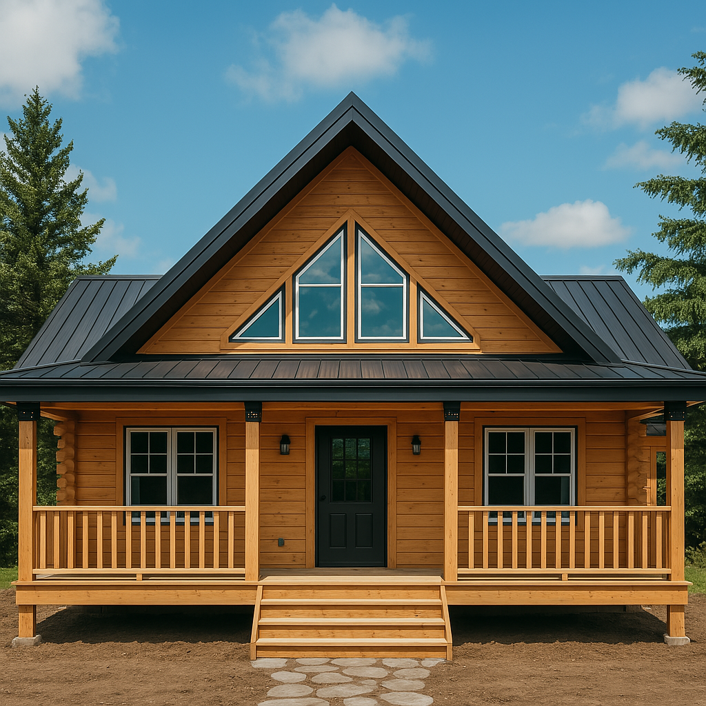 The Charlestown Log Home Plan - Log Home Kit – Amish Built Cabins ...