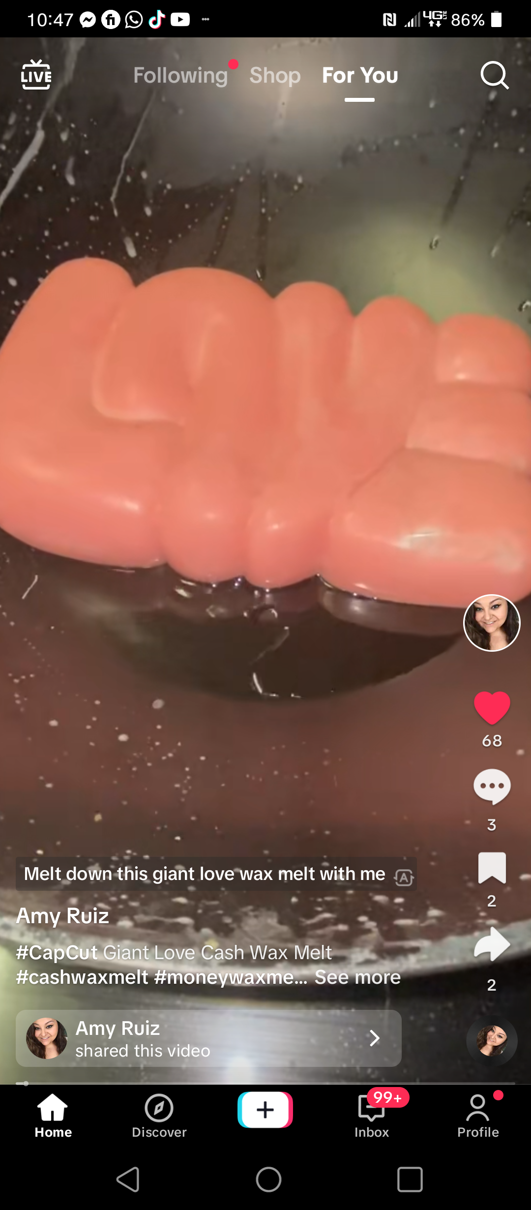 Giant "LOVE" Cash Wax Melt