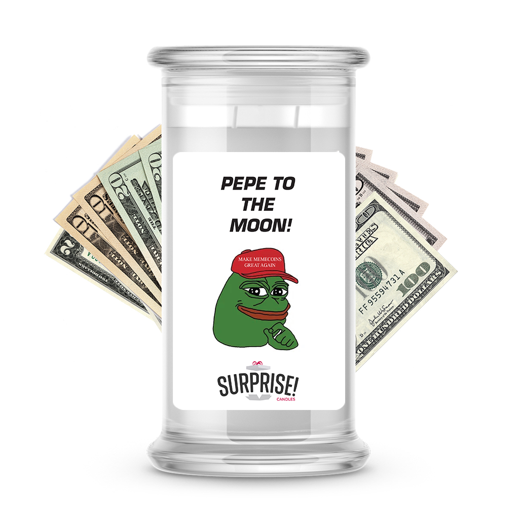 Pepe The Frog Meme Cash Money Candle - Pepe To The Moon! – Amish Built  Cabins