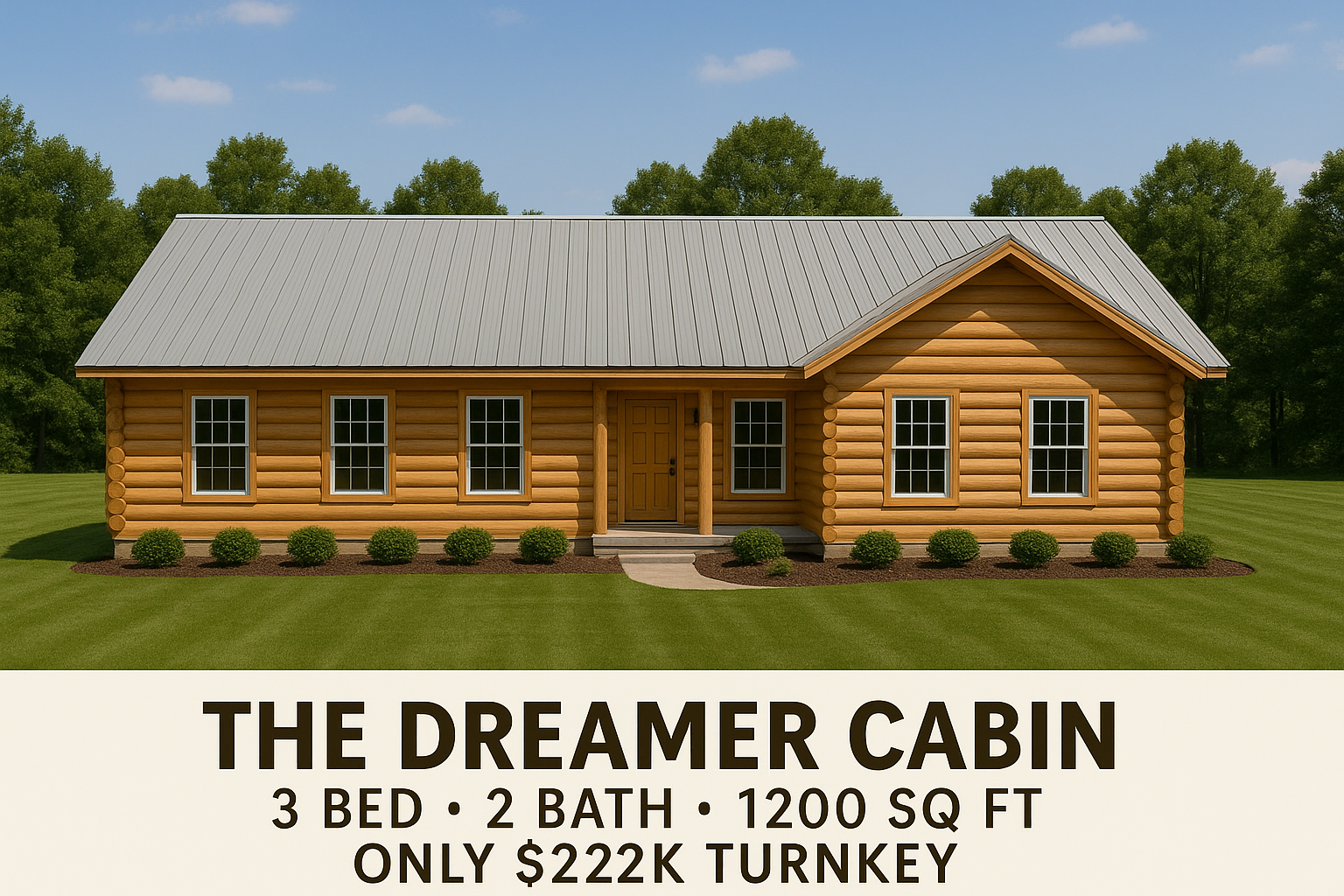 The Dreamer Cabin (3 bed 2 bath) Over 1200 Sq Feet – Amish Built The Dreamer Cabin (3 bed 2 bath) Over 1200 Sq Feet – Amish Built