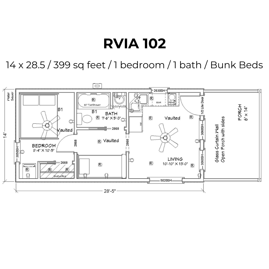 Modern RV Park Model Cottage (RVIA certified) (PENNYSYLVANIA PRICING)