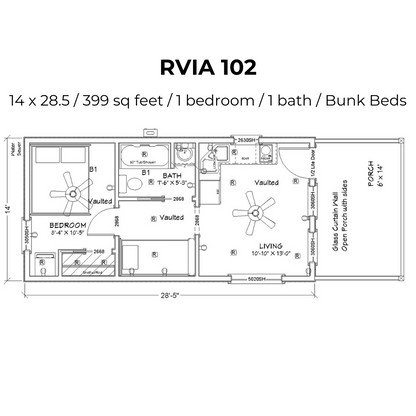 Modern RV Park Model Cottage (RVIA certified) (NEW MEXICO PRICING)