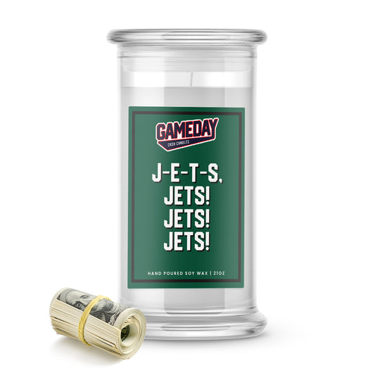 New York Jets J-E-T-S. JETS! JETS! JETS! Cash Candle
