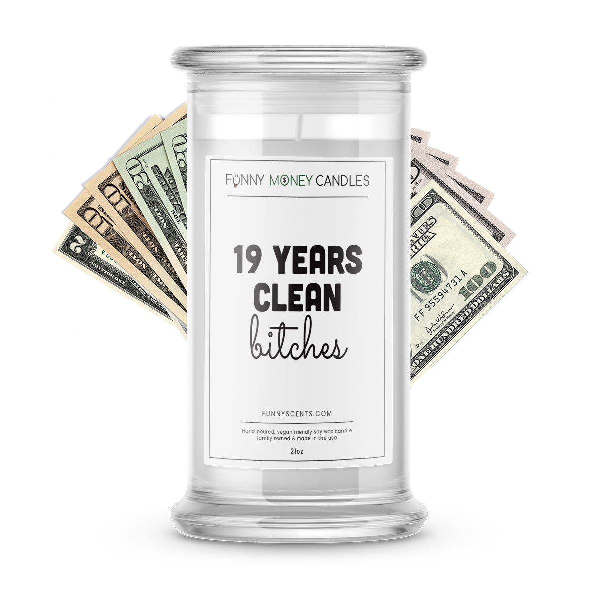 Clean and Sober Bitches Money Funny Candles