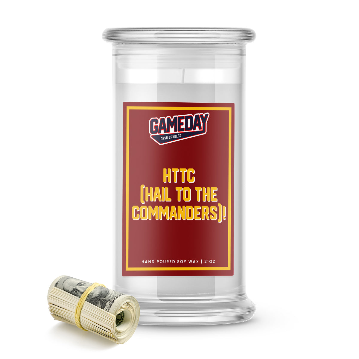 Command Candles Washington Commanders HAIL TO THE COMMANDERS! Cash Candle – Amish Built ...