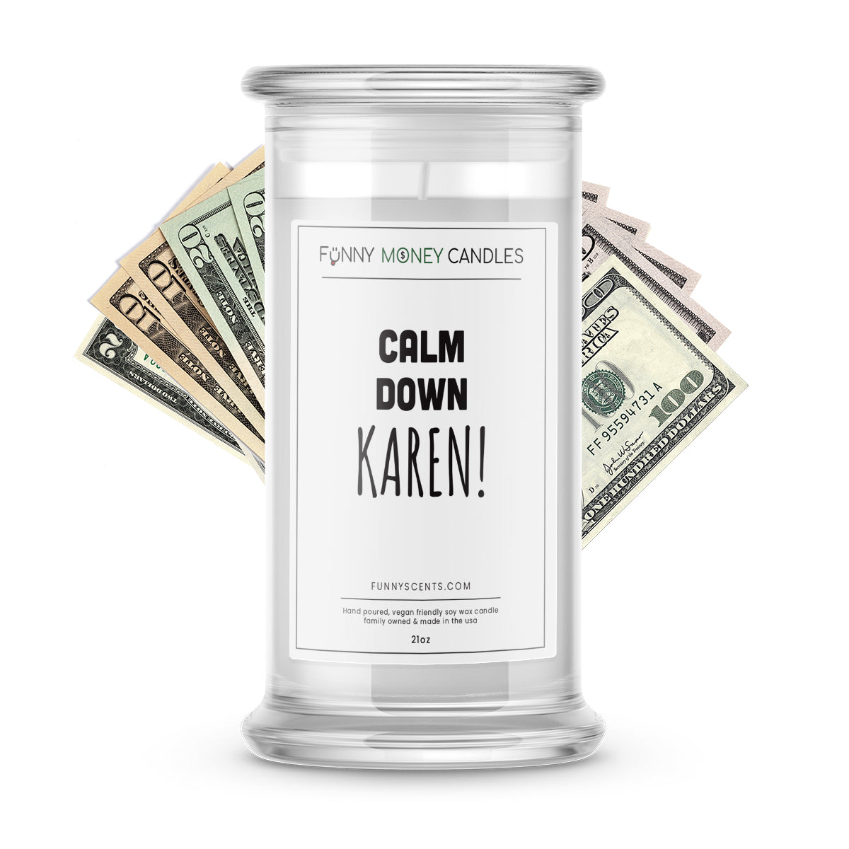 Calm Down Karen! Money Funny Candles