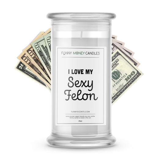 I Love My Sexy Felon Money Funny Candles