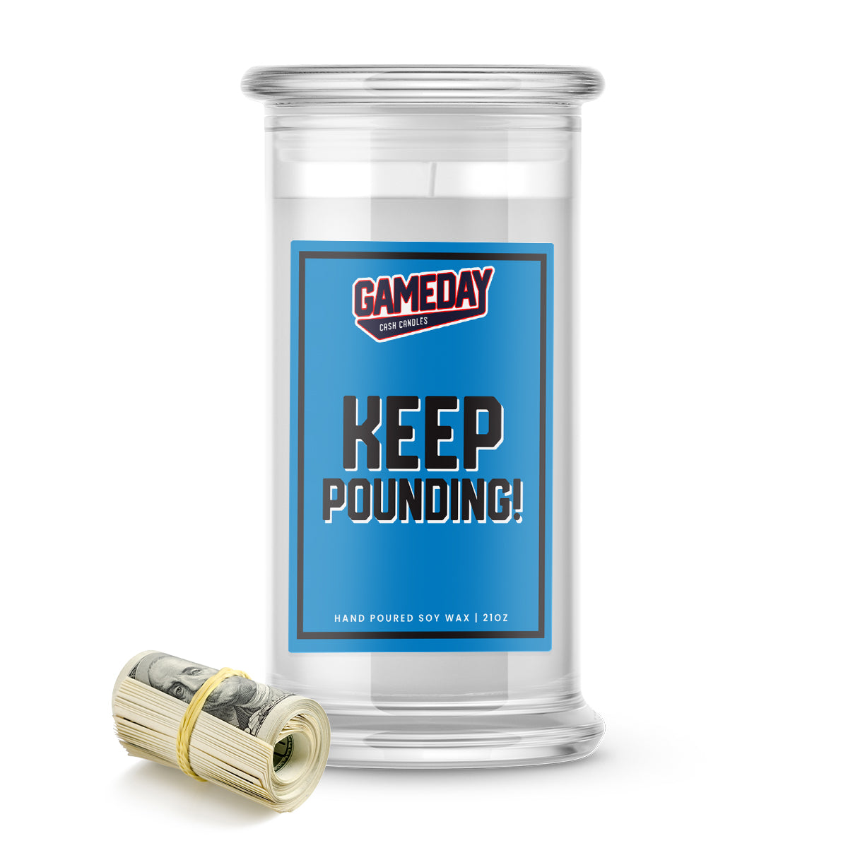 Carolina Panthers KEEP POUNDING! Cash Candle