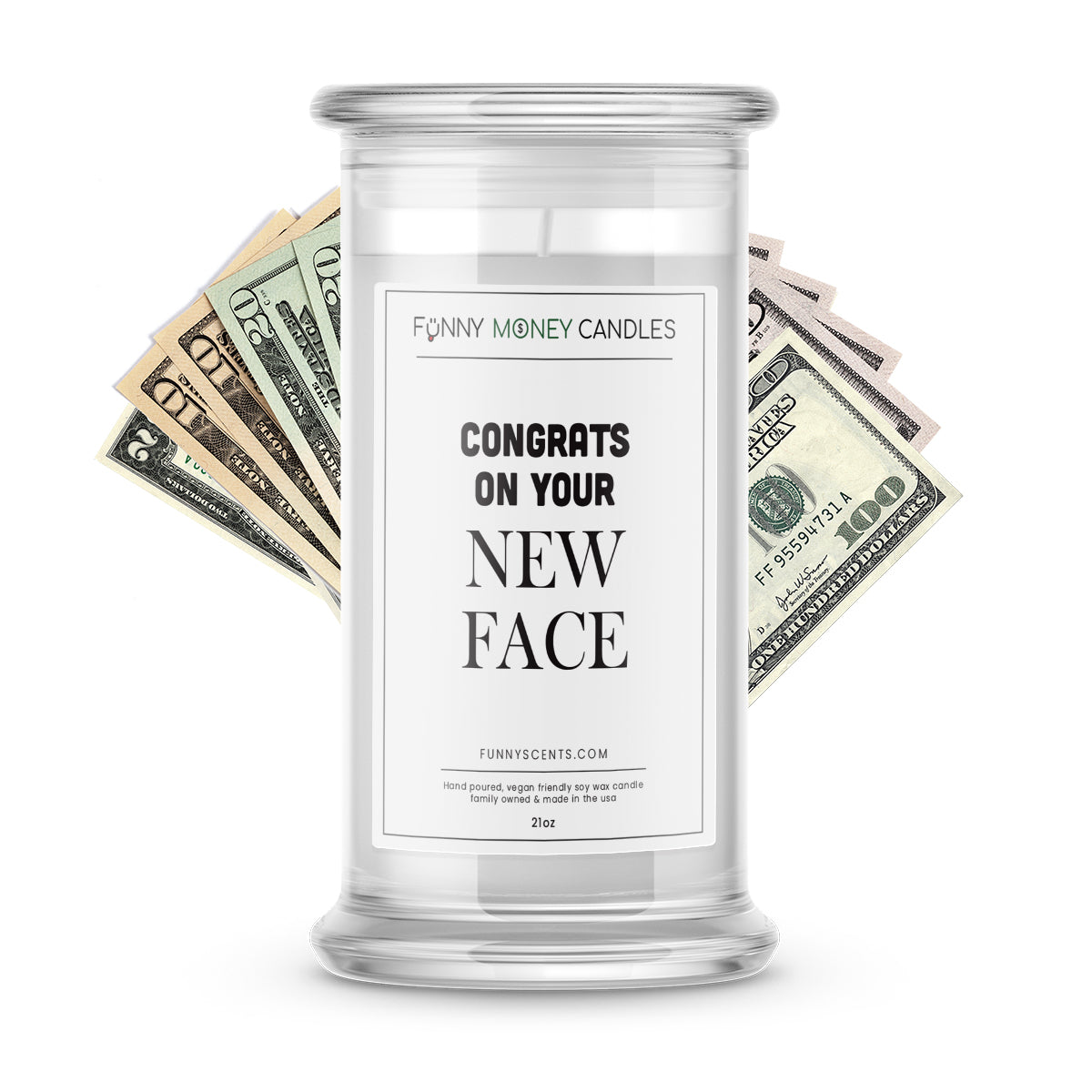 Congrats On Your New Face Money Funny Candles