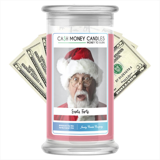 Santa Farts Cash Money Candle