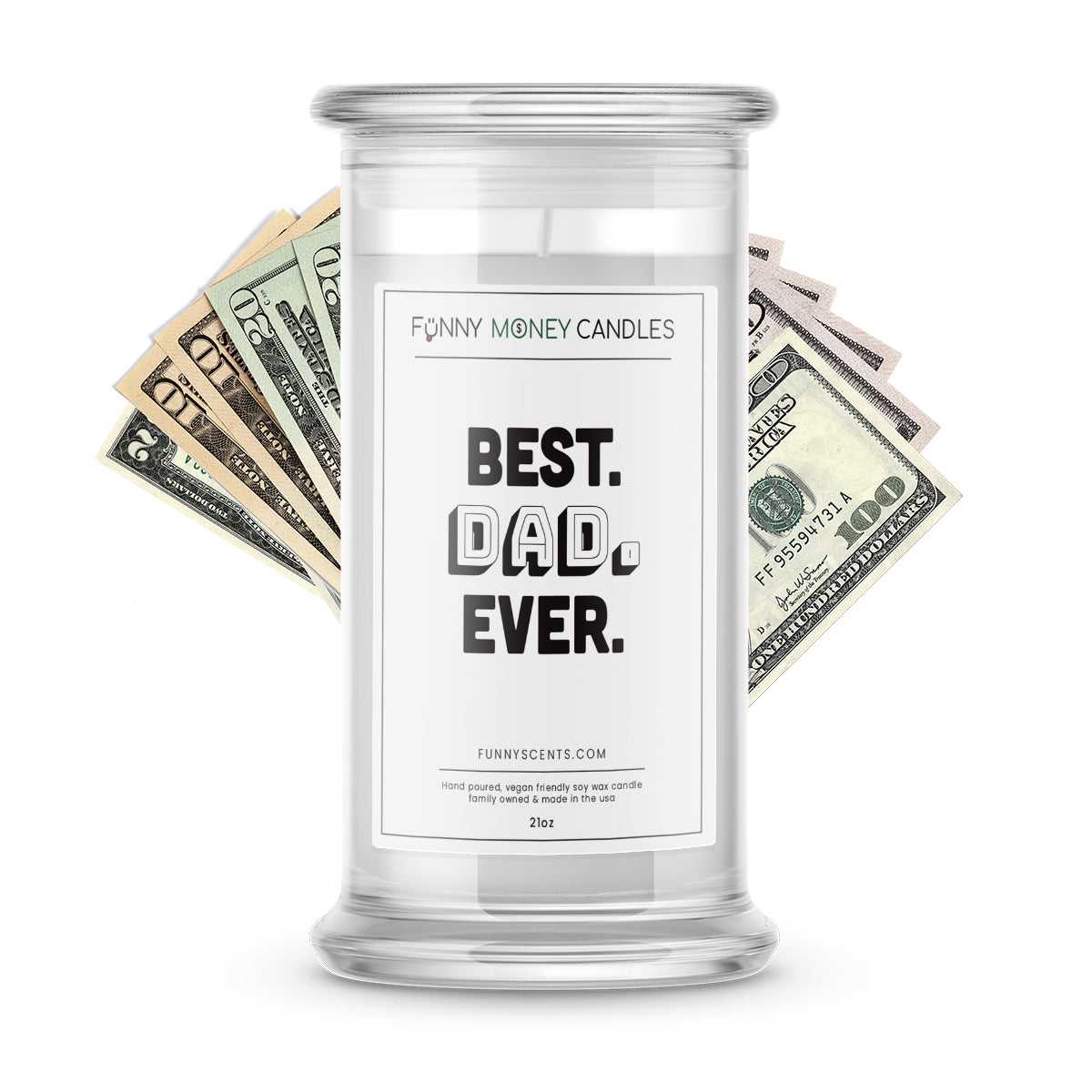 best dad ever money funny candle