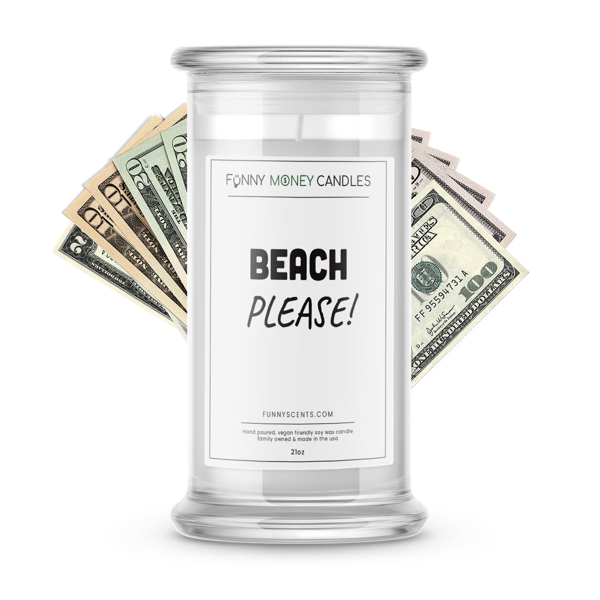 beach please money funny candle