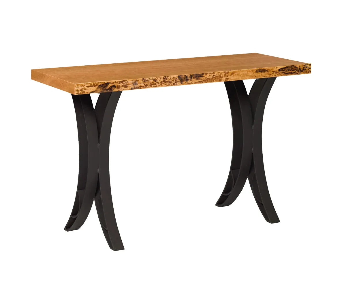 Amish Made Live Edge Double Curve Sofa Table