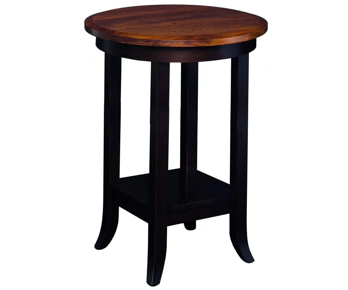 amish made christy round lamp table