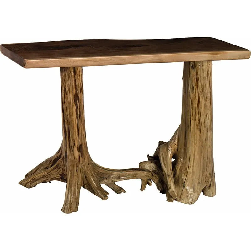 Amish Made Live Edge Stump Base Hall Table