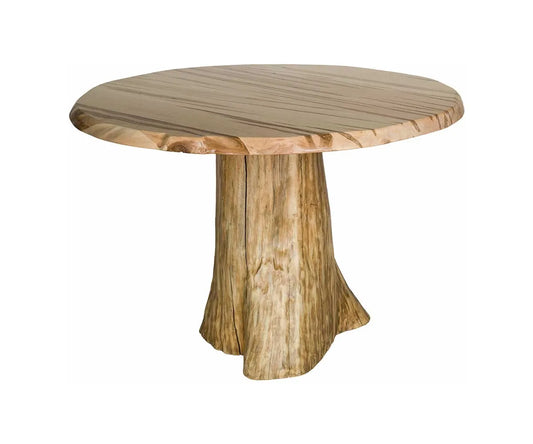 Amish Made Faux Live Edge Round Stump Table