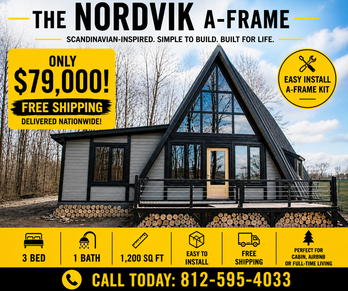 NORDVIK A-FRAME ( AFRAME ) CABIN KIT