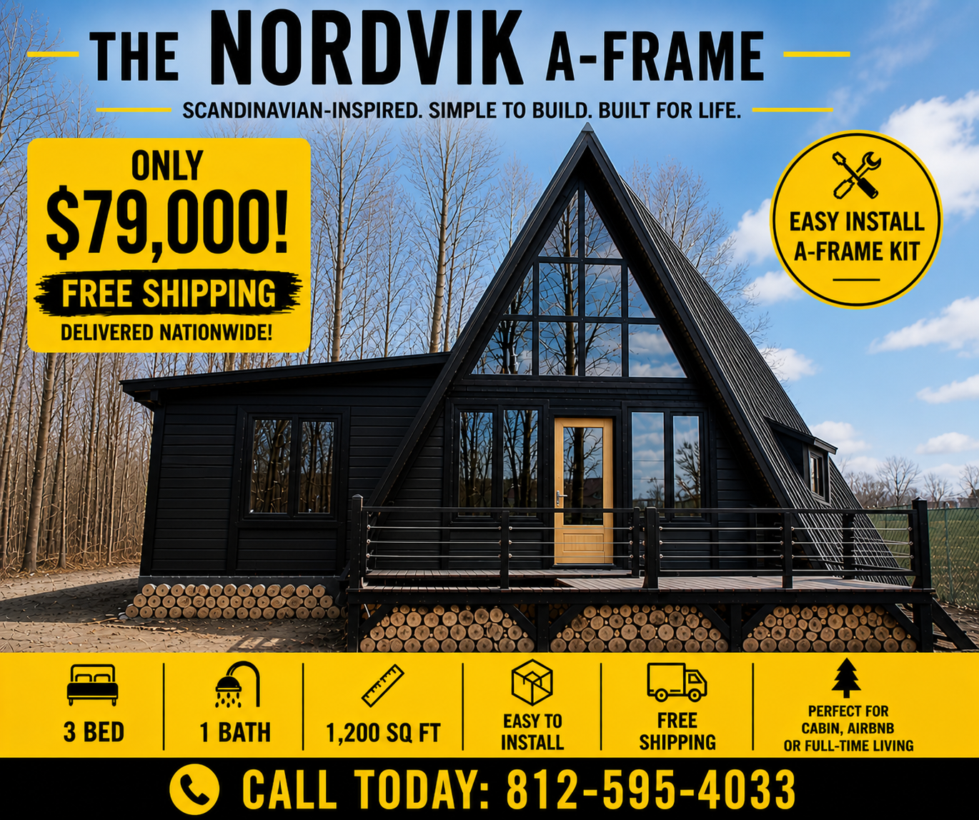NORDVIK A-FRAME ( AFRAME ) CABIN KIT