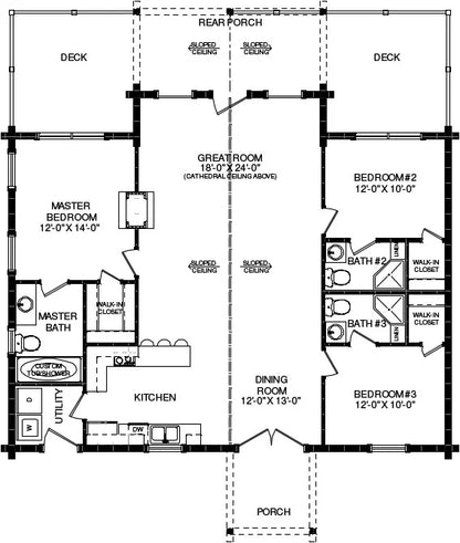 Aqua Lake Log Home Plan - Log Home Kit