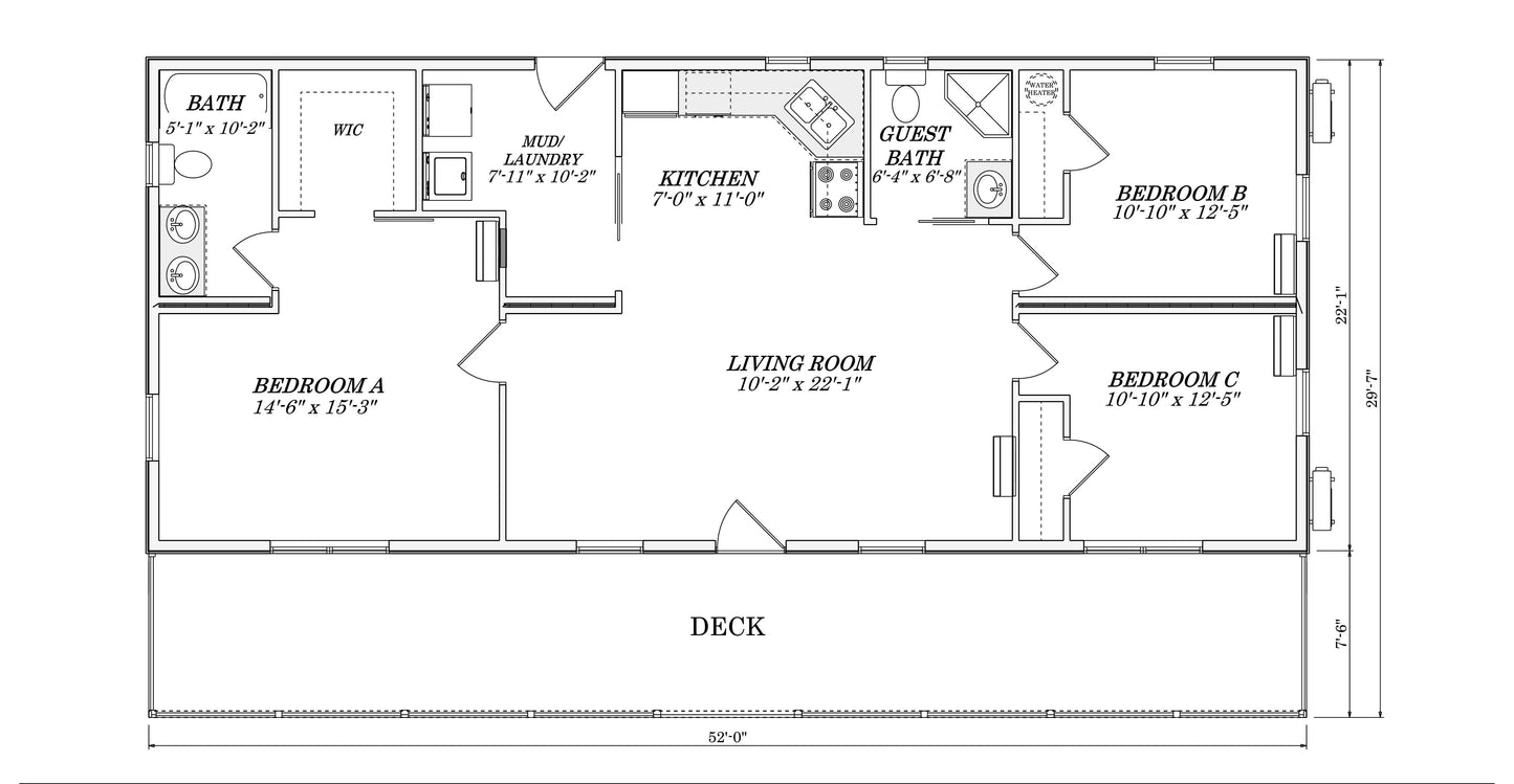 The Country Rancher Cabin ( 1,2 and 3 bedroom options )
