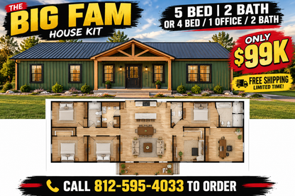 The Big Fam Budget House Kit (5 bed 2 bath or 4 bed, 1 office 2 bath)