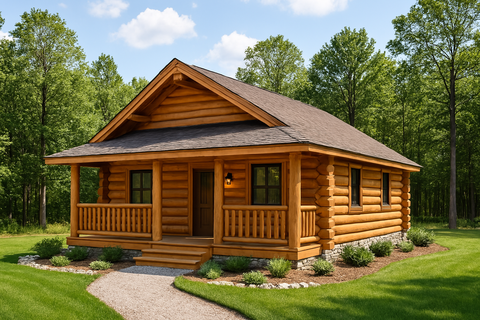 The Atlas Log Home Plan - Log Home Kit – Amish Built Cabins | Modular ...