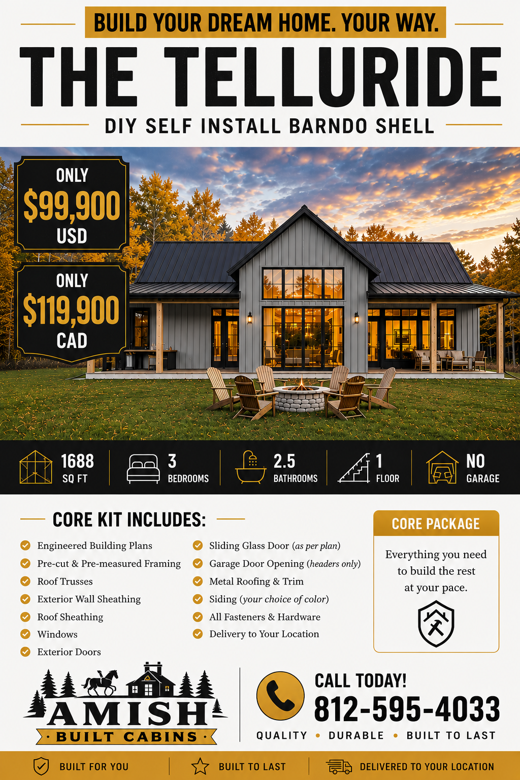 The Telluride Barndominium Kit