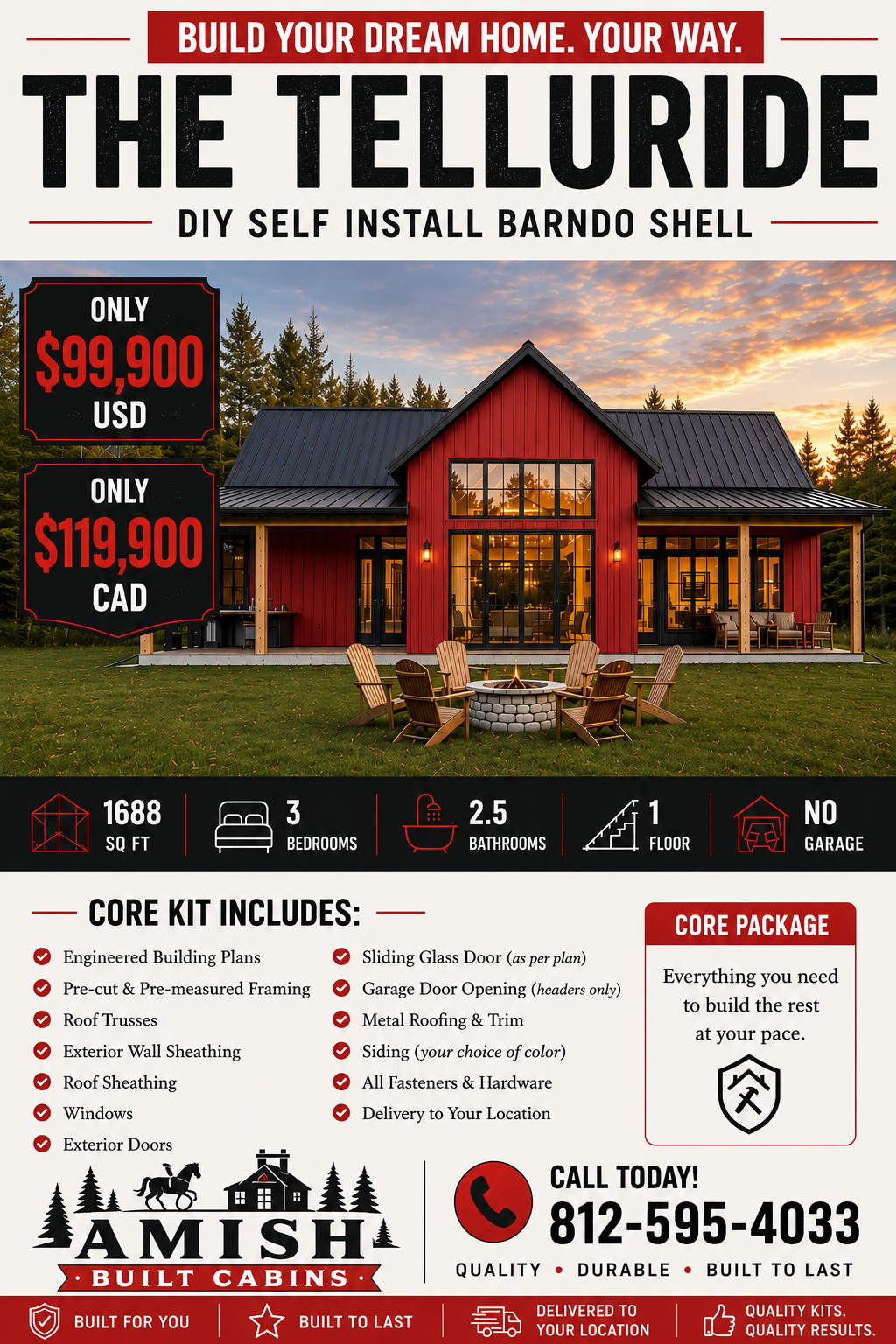 The Telluride Barndominium Kit