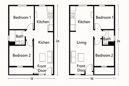The DUO DUPLEX Cabin (WHITE - BROWN DOORS)