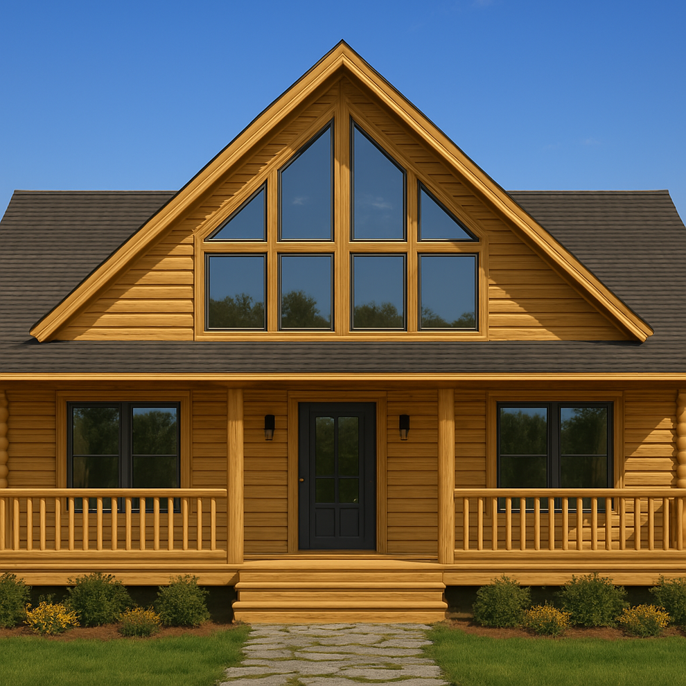The Lake Front Log Home Plan - Log Home Kit – Amish Built Cabins ...