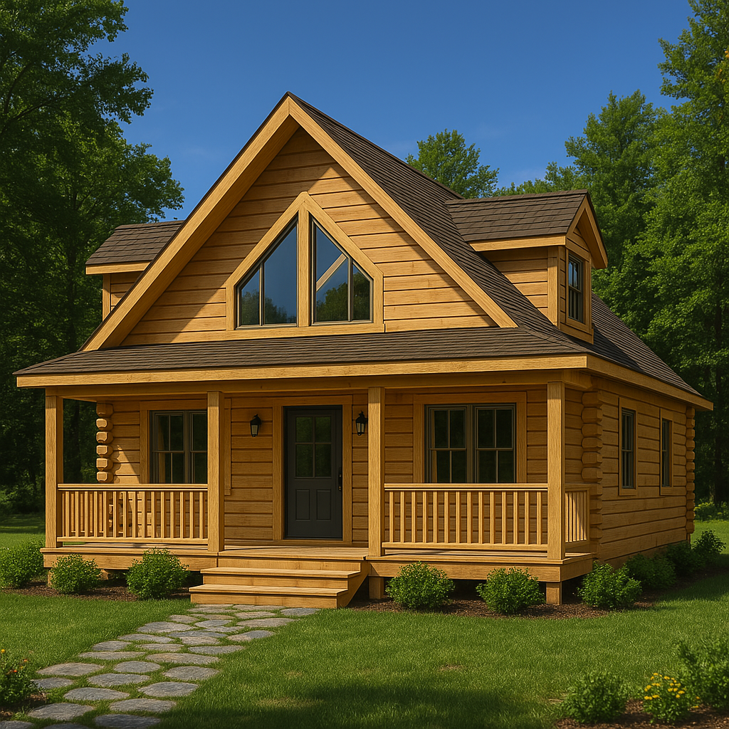 The Angelo Log Home Plan - Log Home Kit – Amish Built Cabins