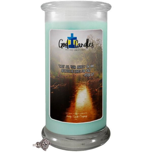 Peter 5:7 Verse God Candle – Amish Built Cabins | Modular Cabins ...