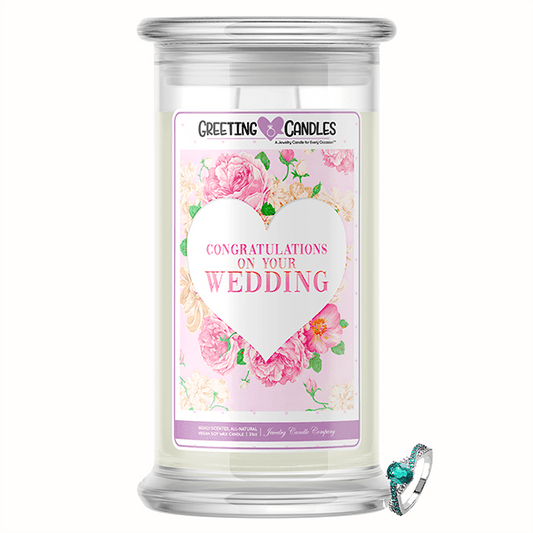 Congratulations On Your Wedding Jewelry Greeting Candles