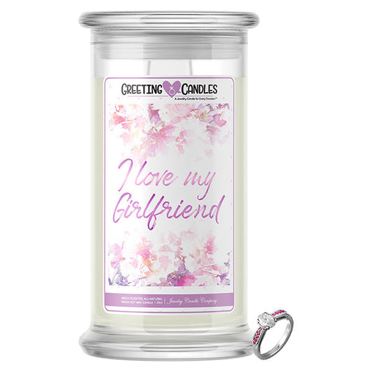 I Love My Girlfriend Jewelry Greeting Candle