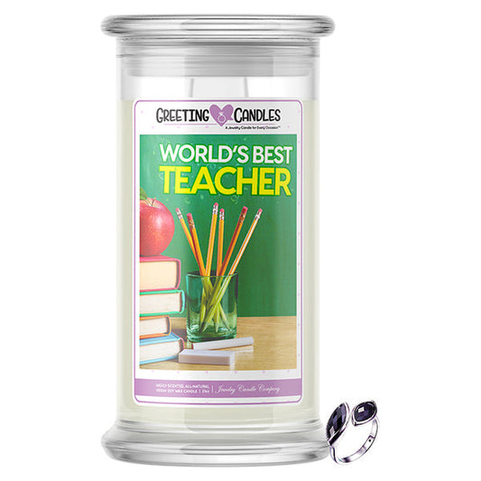 World's Best Teacher Jewelry Greeting Candles