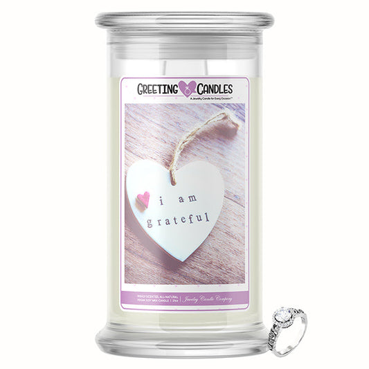 I Am Grateful Jewelry Greeting Candle