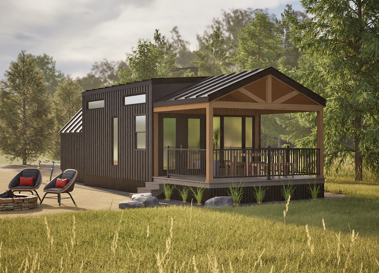 The LUXURY ASPEN A-Frame Tiny Home/ Park Model RV