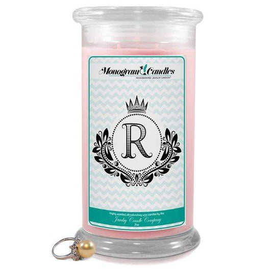 Letter R Monogram Candles-Monogram Candles-The Official Website of Jewelry Candles - Find Jewelry In Candles!