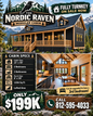 The Nordic Raven Modular Cabin (2 bed 2 bath or 3 bed 2 bath options)