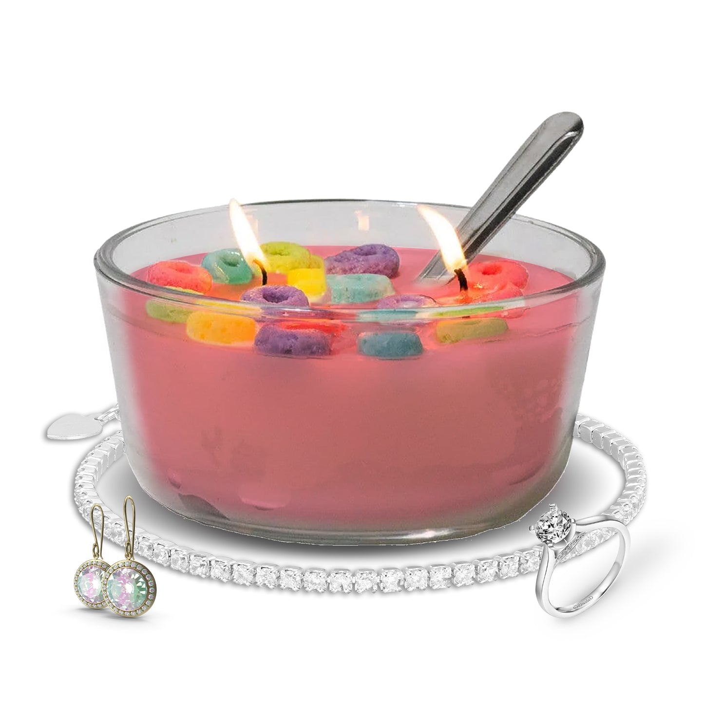 Strawberry Fields Jewelry Cereal Candles