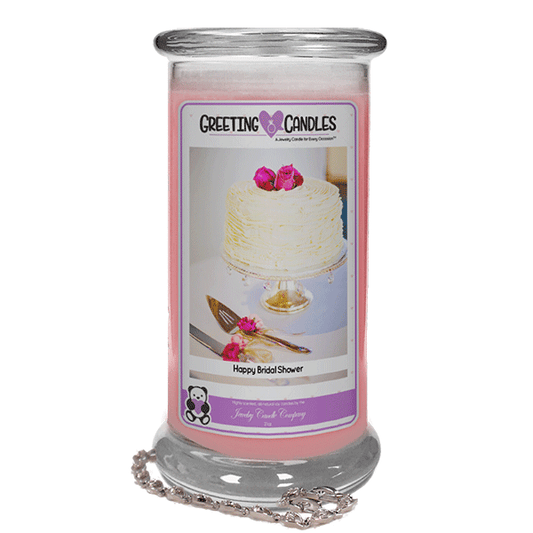 Happy Bridal Shower | Jewelry Greeting Candle-Happy Bridal Shower Jewelry Greeting Candle-The Official Website of Jewelry Candles - Find Jewelry In Candles!