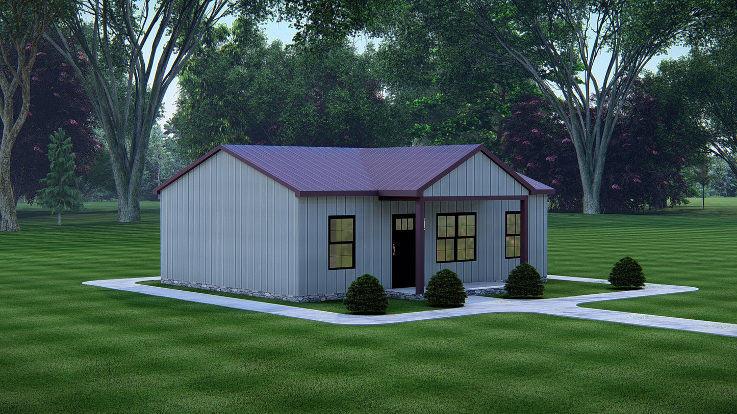 Sunflower Suite Affordable Metal House Kit (2 bed 1 bath 936 sq feet)