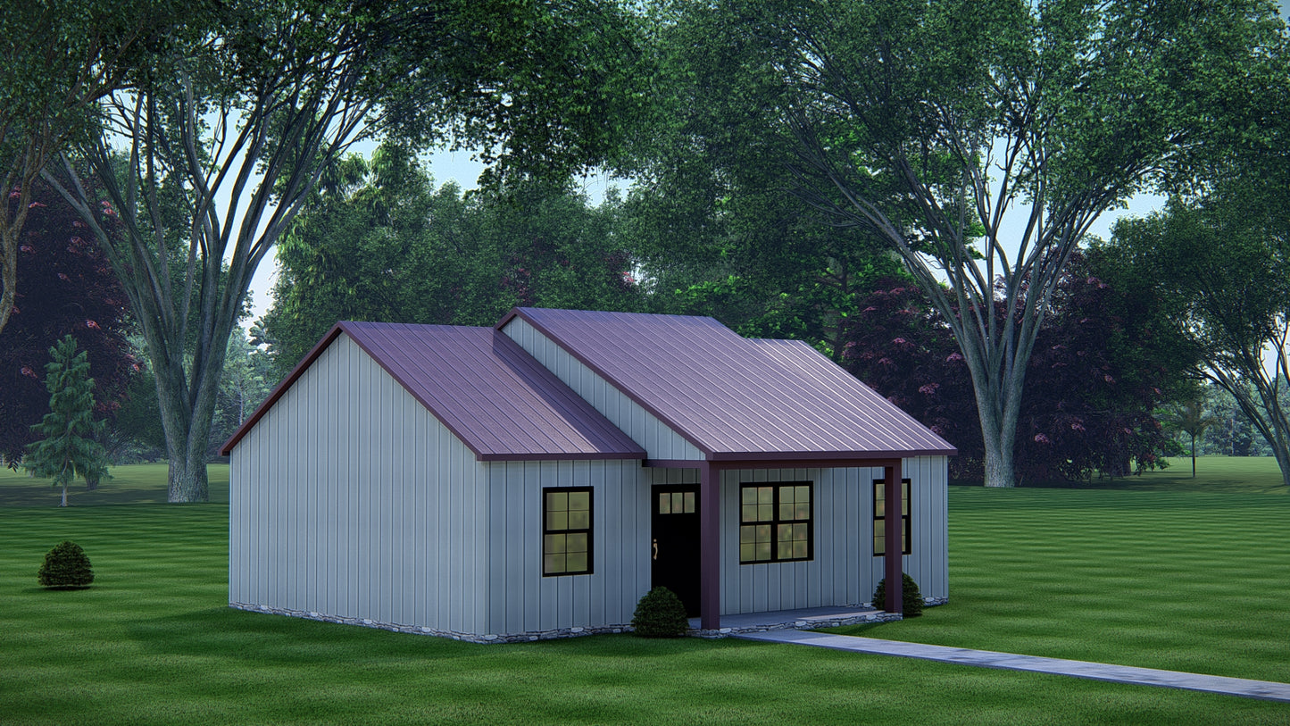 Orchid Oasis Affordable Metal House Kit (2 bed 1 bath 936 sq feet)