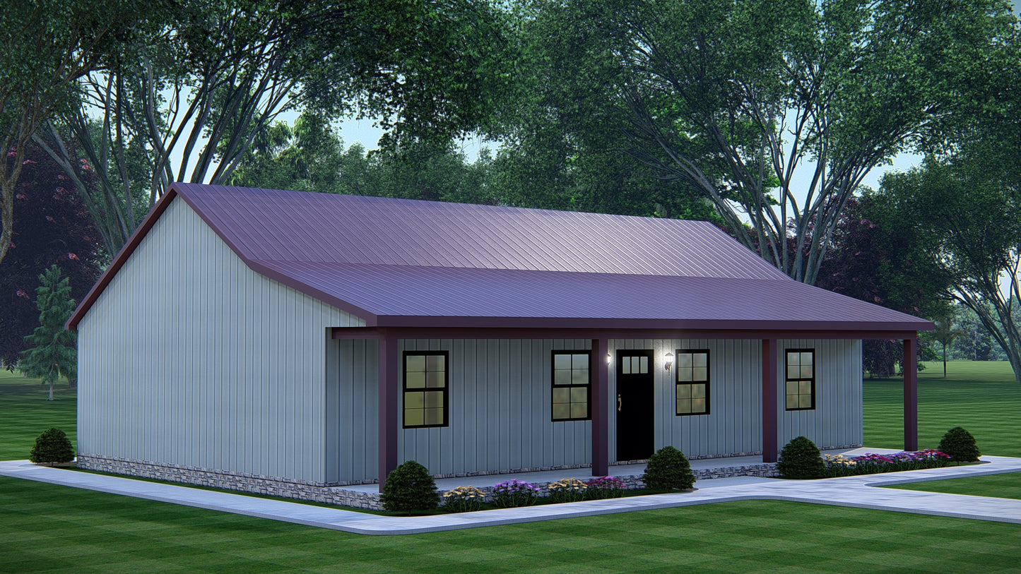 Lily's Lodge Affordable Metal House Kit (3 bed 2 bath 1800 sq feet)