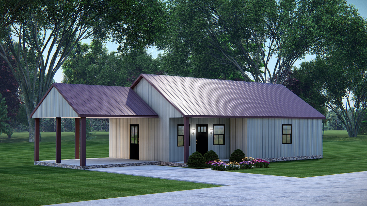 Daisy Cabin Affordable Metal House Kit (3 bed 2 bath 1693 sq feet)