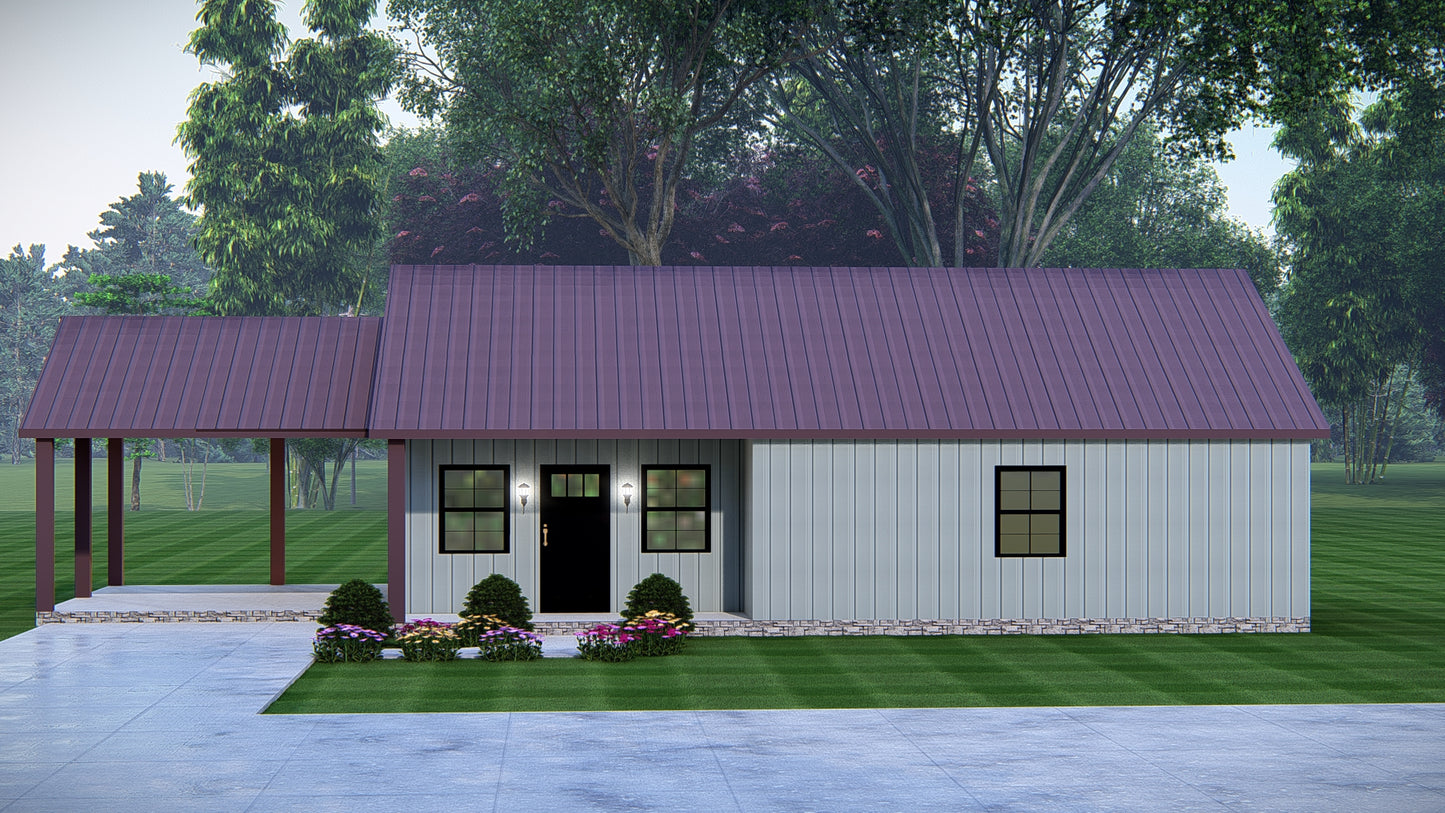 Daisy Cabin Affordable Metal House Kit (3 bed 2 bath 1693 sq feet)