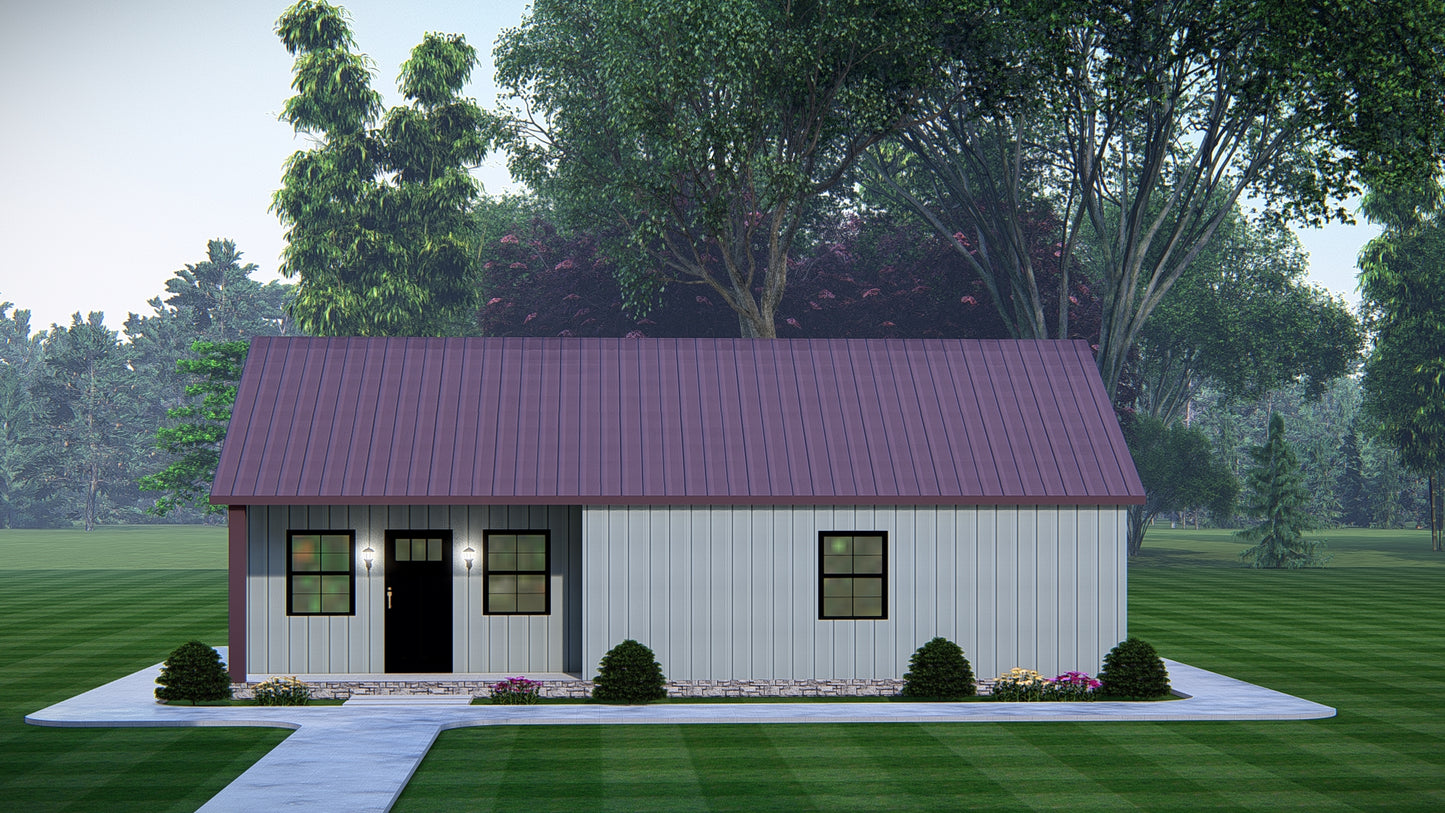 Rose Cottage Affordable Metal House Kit (3 bed 2 bath 1800 sq feet)